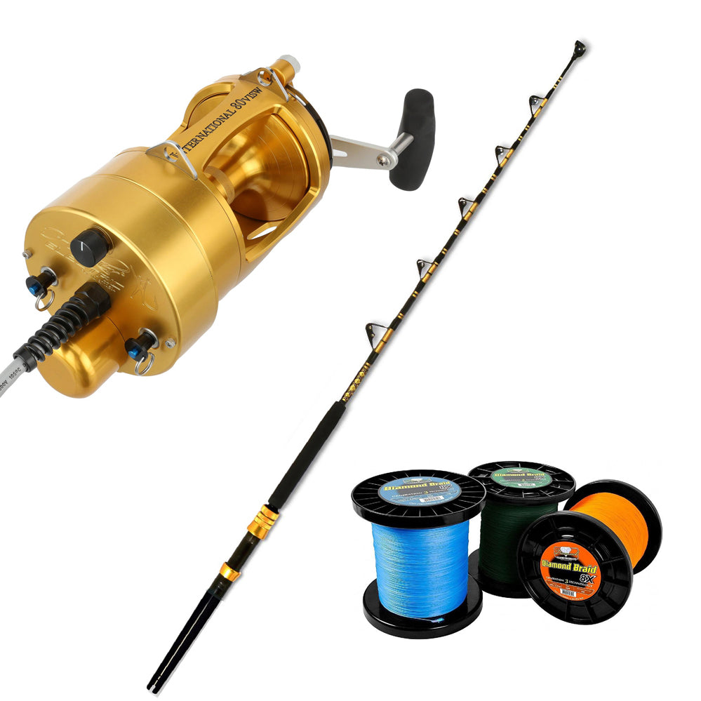 PENN INTL VI Hooker 80 VISW Autostop Gold w/ CHAOS Rodzilla 60-130 6FT Gold