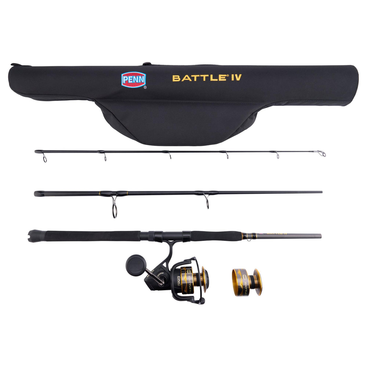 PENN Battle IV 6000 with 7FT Med-Heavy 3pc Travel Spinning Combo