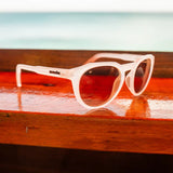 BAJIO Paraiso Sunglasses | White Glass Matte Frame/ Gray Polycarbonate Lenses