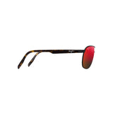 MAUI JIM Castles Sunglasses Matte Black Varnish with Dark Havana | HAWAII LAVA