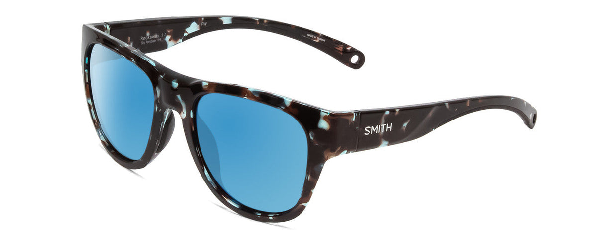 SMITH Rockaway Sky Tortoise | ChromaPop Glass Polarized Blue Mirror