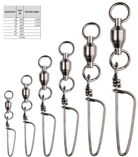 SPRO Ball Bearing Swivels 2 Welded Rings and Coastlock Snap 6 Pack