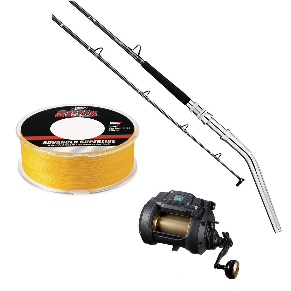 Buy Daiwa Tanacom 800 Spooled with Braid and Get Tanacom 5FT6IN Medium Heavy Deep Drop Rod FREE