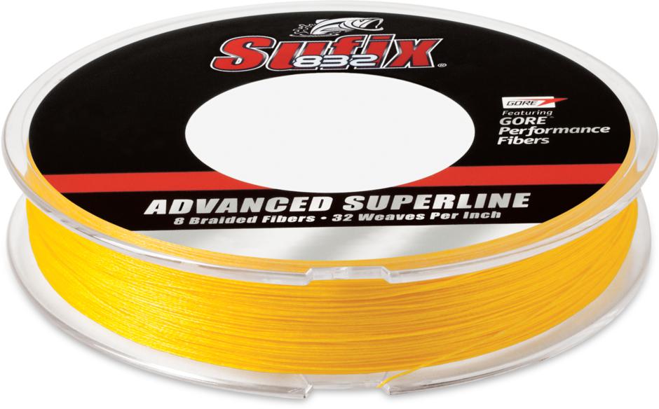 300 yards braided fishing line Sufix 832 Advanced Superline Braid - 10lb - Neon Lime