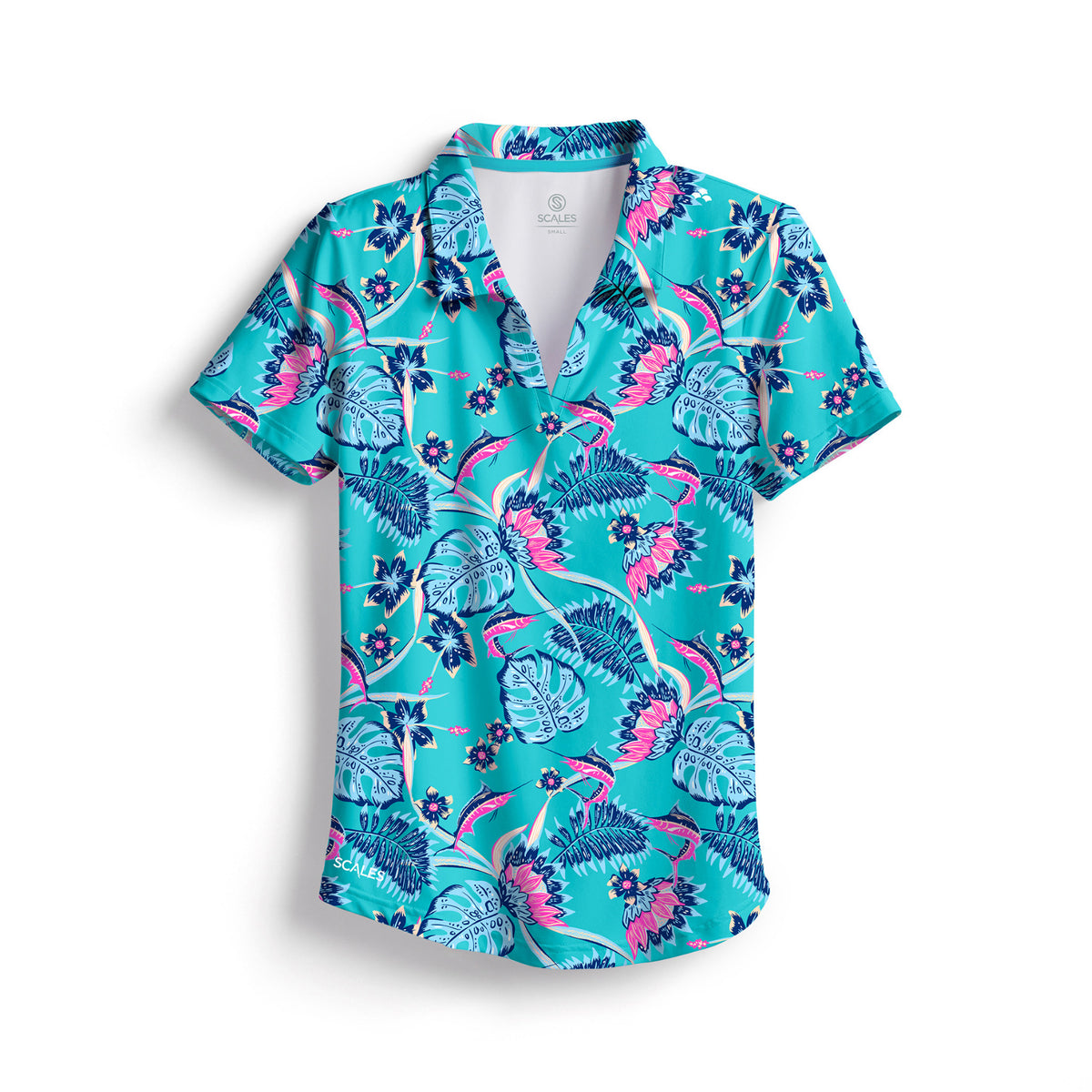 SCALES Tropic Star Womens Short Sleeve Polo