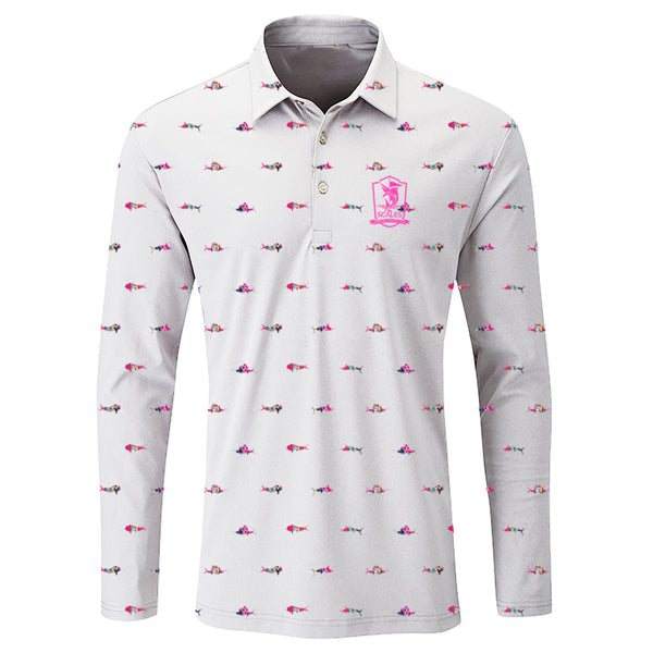 SCALES Trippy Fish Long Sleeve Performance Polo CHAOS Fishing