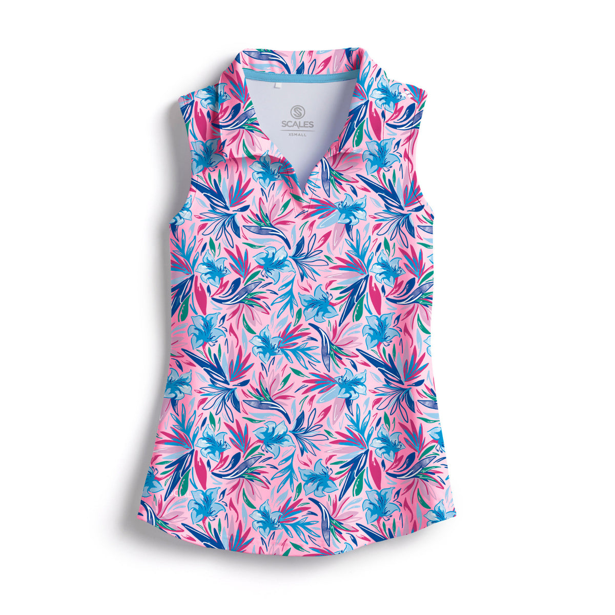 SCALES Wild Flowers Womens Sleeveless Polo