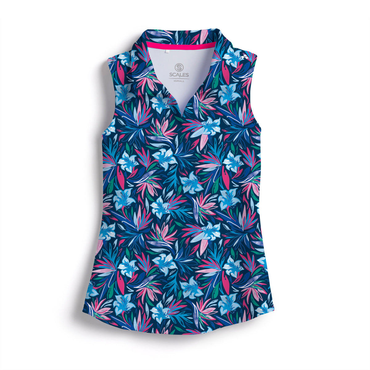 SCALES Wild Flowers Womens Sleeveless Polo