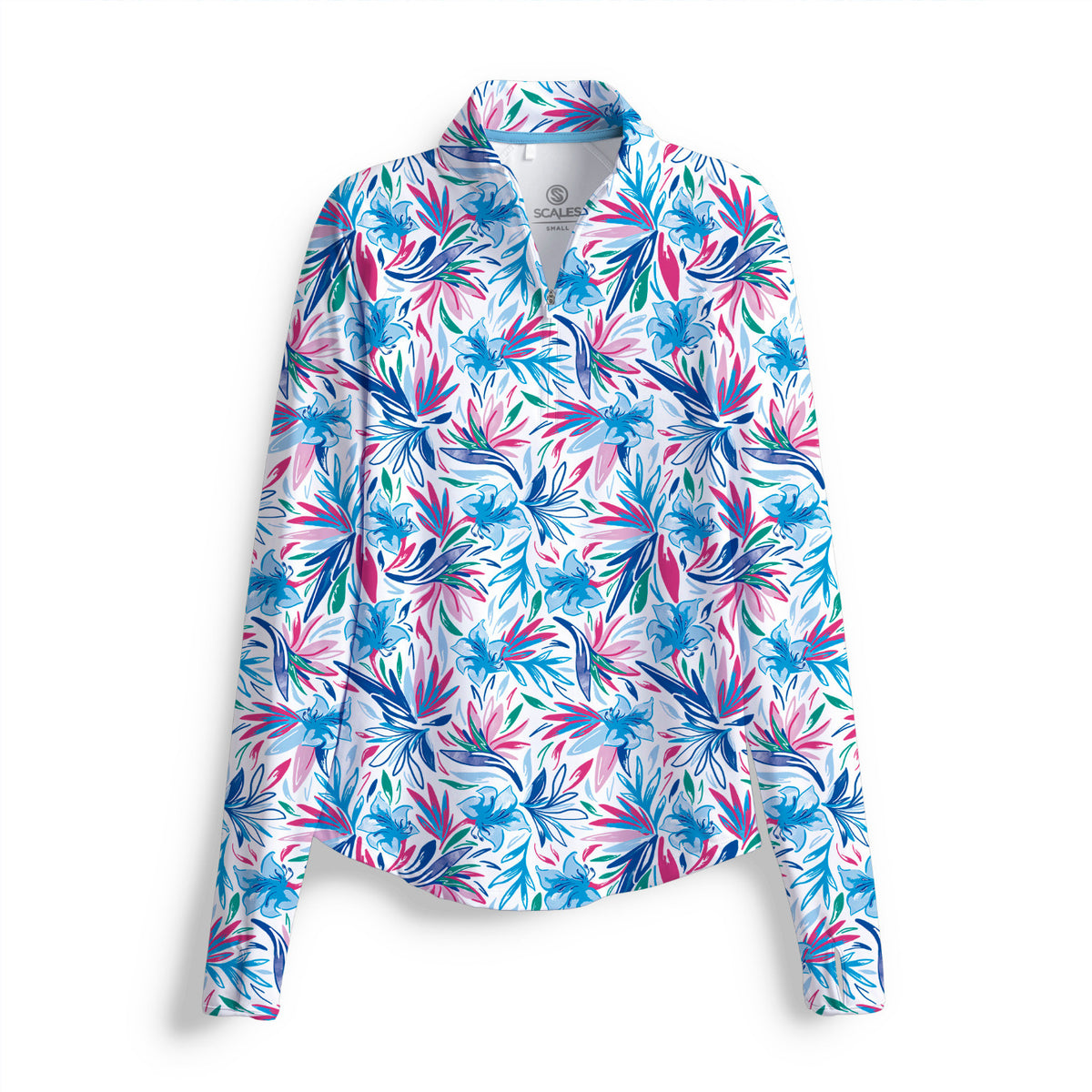 SCALES Wild Flowers Long Sleeve Womens Quarter-Zip