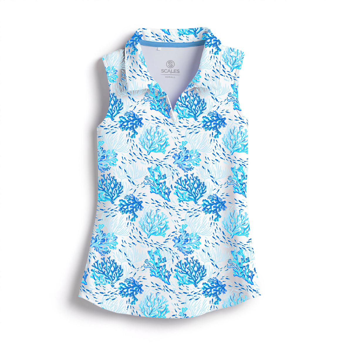 SCALES Coral Reef Sleeveless Womens Polo