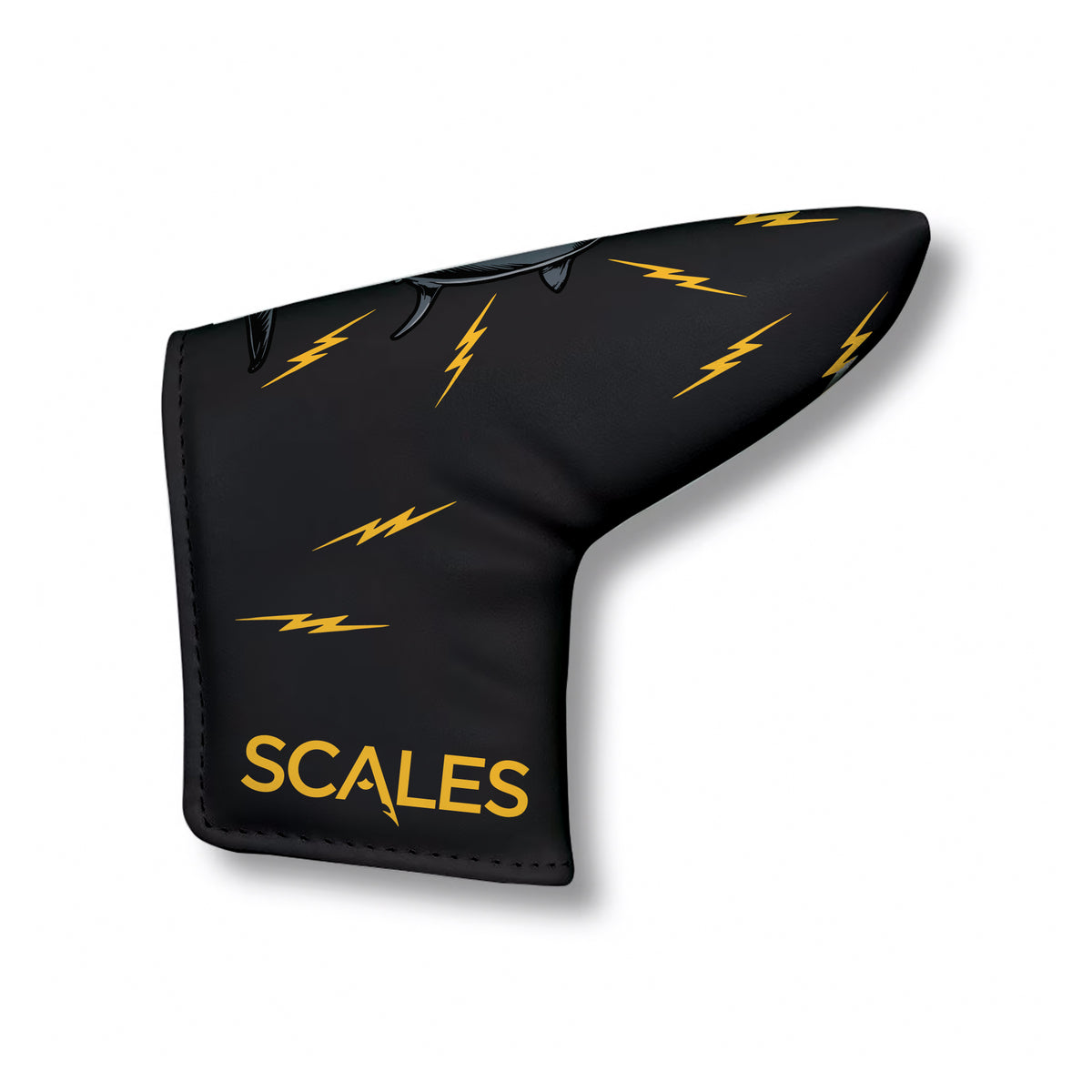 SCALES Blue Gold Blade Putter Cover - Black