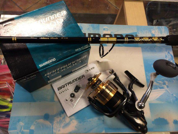 Shimano Baitrunner 12000D Spin Reel w- CHAOS SP 15-30 Spin Rod COMBO