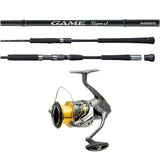 Shimano Game Type J Spinning Rod H 56 5FT6IN with Spinning Reel Combo