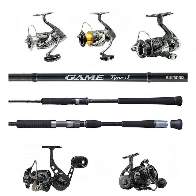 Shimano Game Type J Spinning Rod H 56 5FT6IN with Spinning Reel Combo