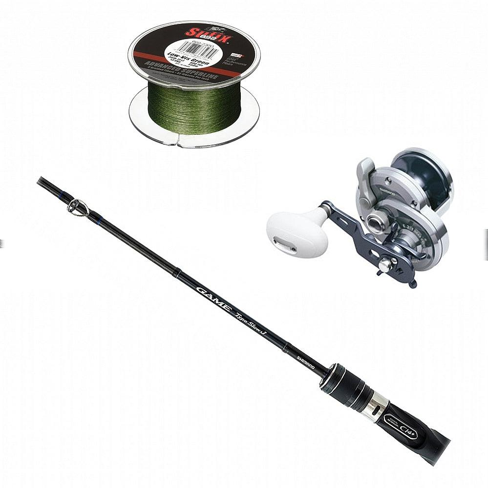 Shimano Game Type Slow J H 6FT6IN and Conventional Reel with SUFIX 832 BRAID 600 Yds Combo