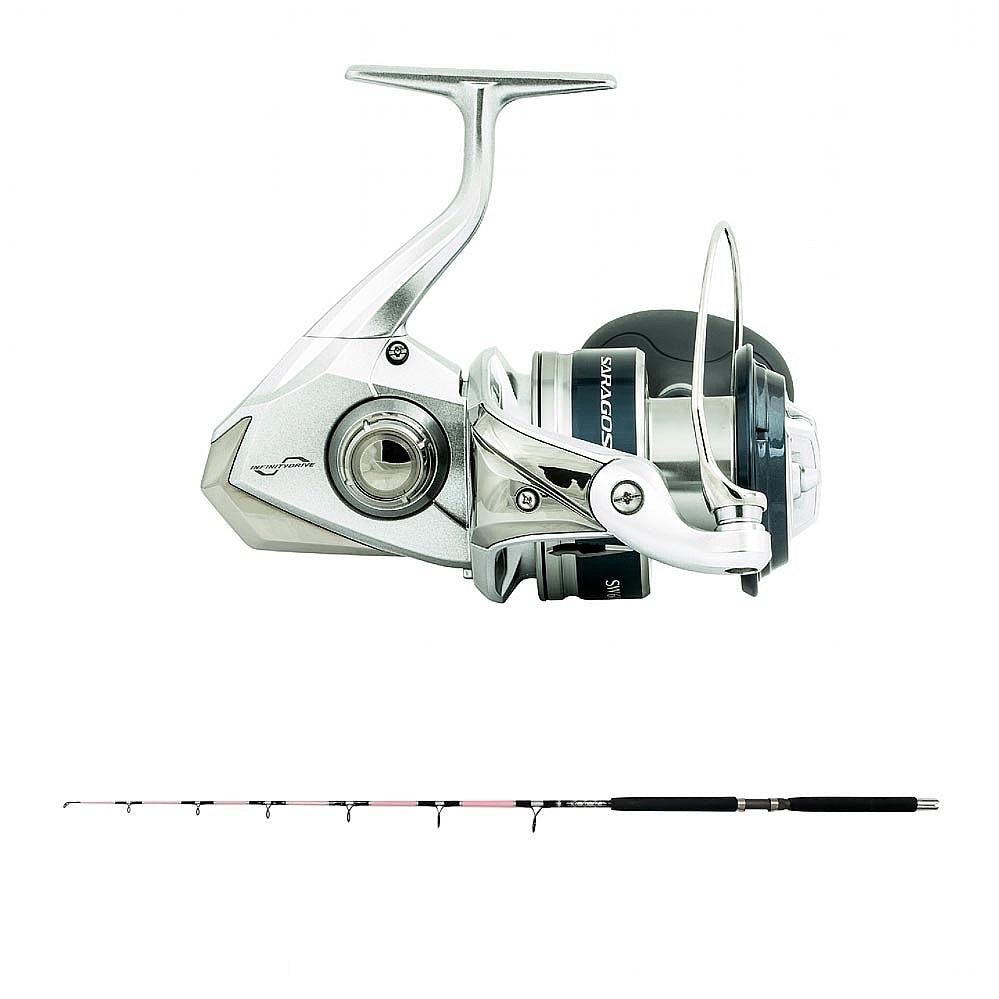 Shimano SARAGOSA SW A 18000HG with SPC 10-25 7&#39; CHAOS Silver and Pink Combo