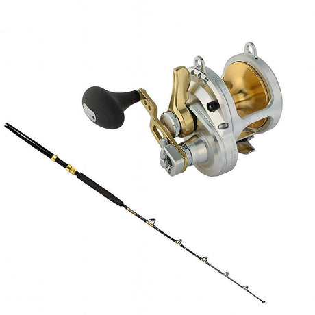 Shimano TALICA 50II LEVER DRAG 2 SPD TROLLING with STA 50-100 6' 3PC Storabutt CHAOS Gold Combo