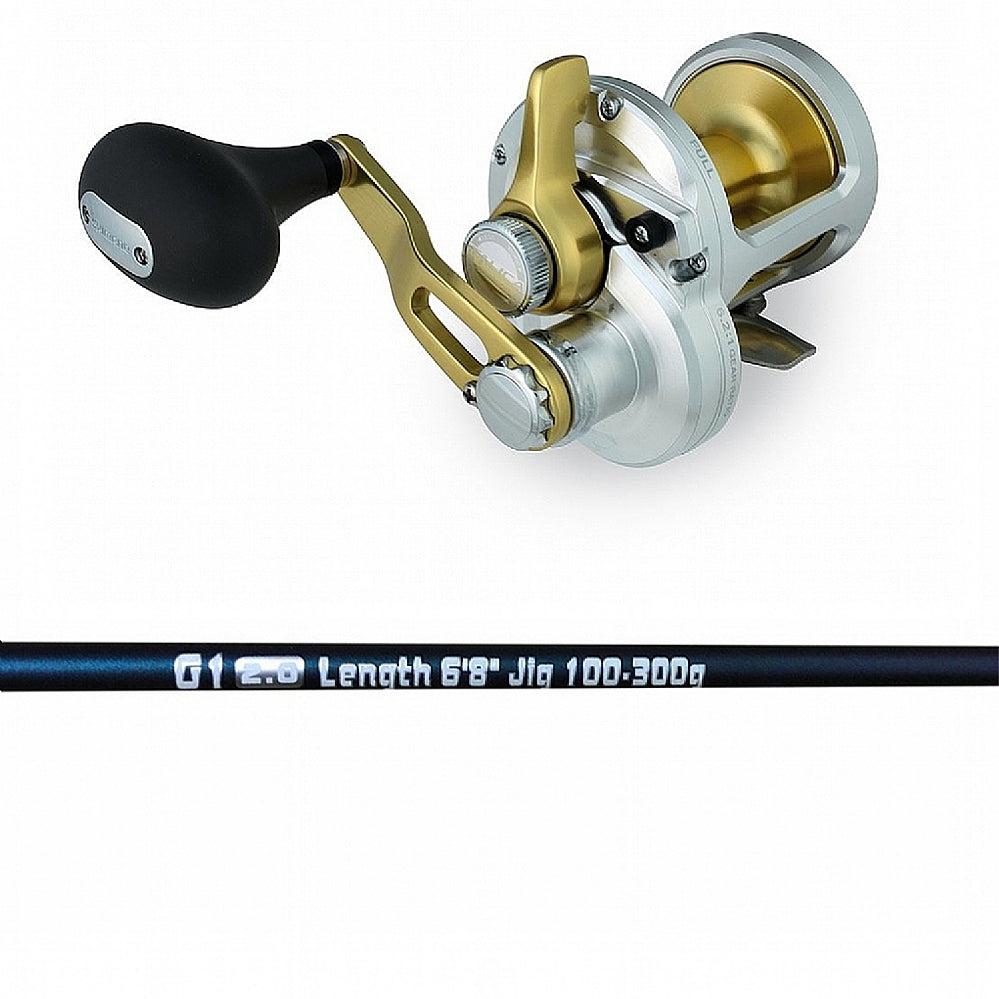 Shimano TALICA 8 LD Reel Spooled with Braid and Temple Reef Gravitate 3.0 Rod 100G