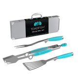 Toadfish Ultimate Grill Set with Carrying Case - Tongs, Spatula, Fork