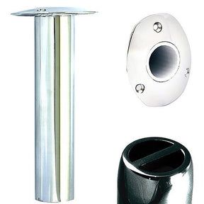 Tigress 0¬∞ 316 Stainless Steel 9"x2" Oval Head Gunnel Rod Holders