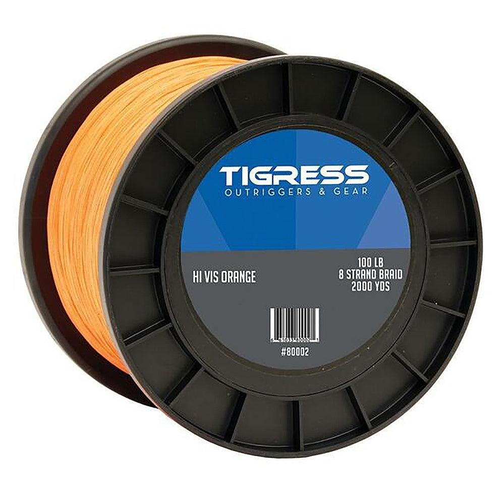 Tigress 100 LB Kite Braid Hi Vis Orange