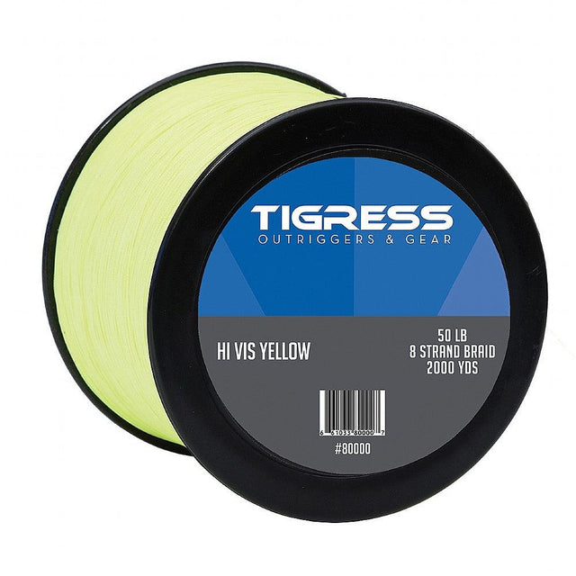 Tigress 50 LB Kite Braid Hi Vis Yellow