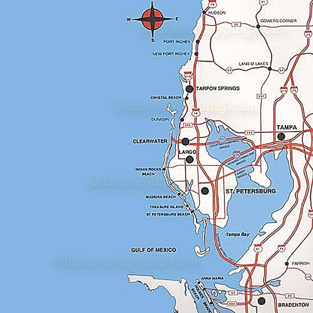 Top Spot Fishing Map N202, Tampa Bay Area