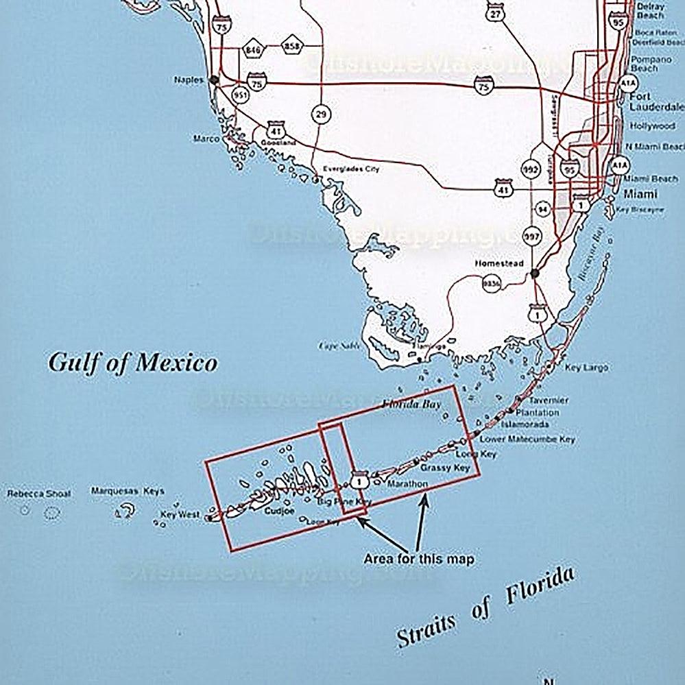 Top Spot Fishing Map N208, Middle Keys Area