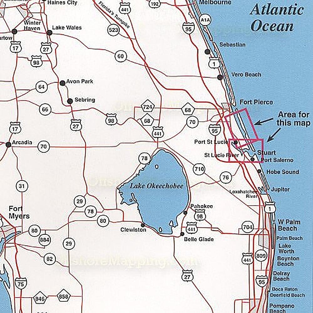 Top Spot Fishing Map N215, Stuart to South Fort Pierce and St Lucie
