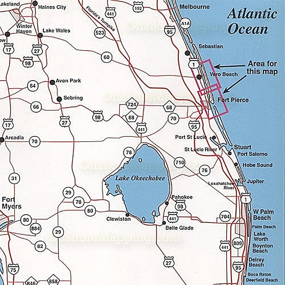 Top Spot Fishing Map N216, Fort Pierce to Vero Beach