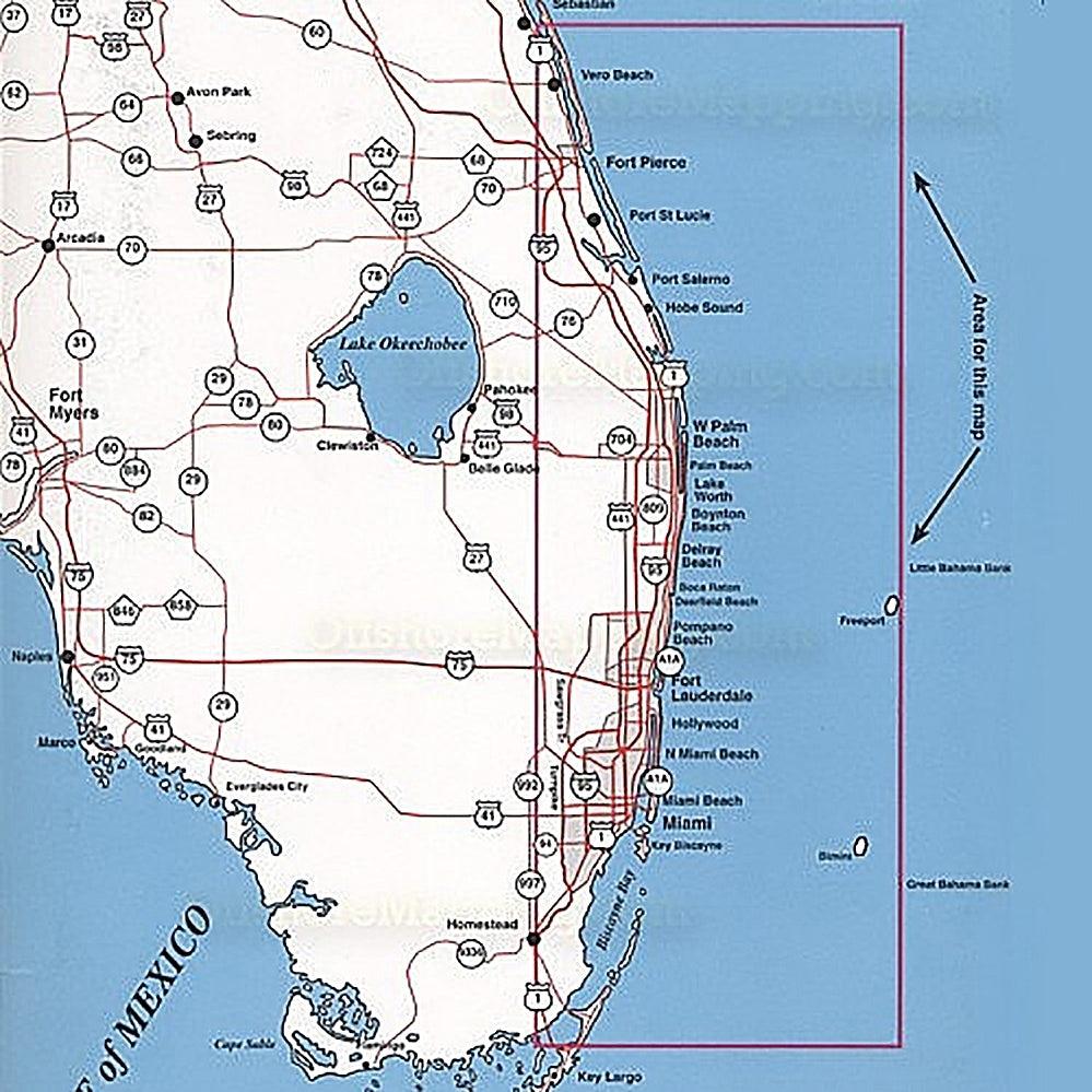 Top Spot Fishing Map N224, Florida, Miami, Winter Beach, Bimini