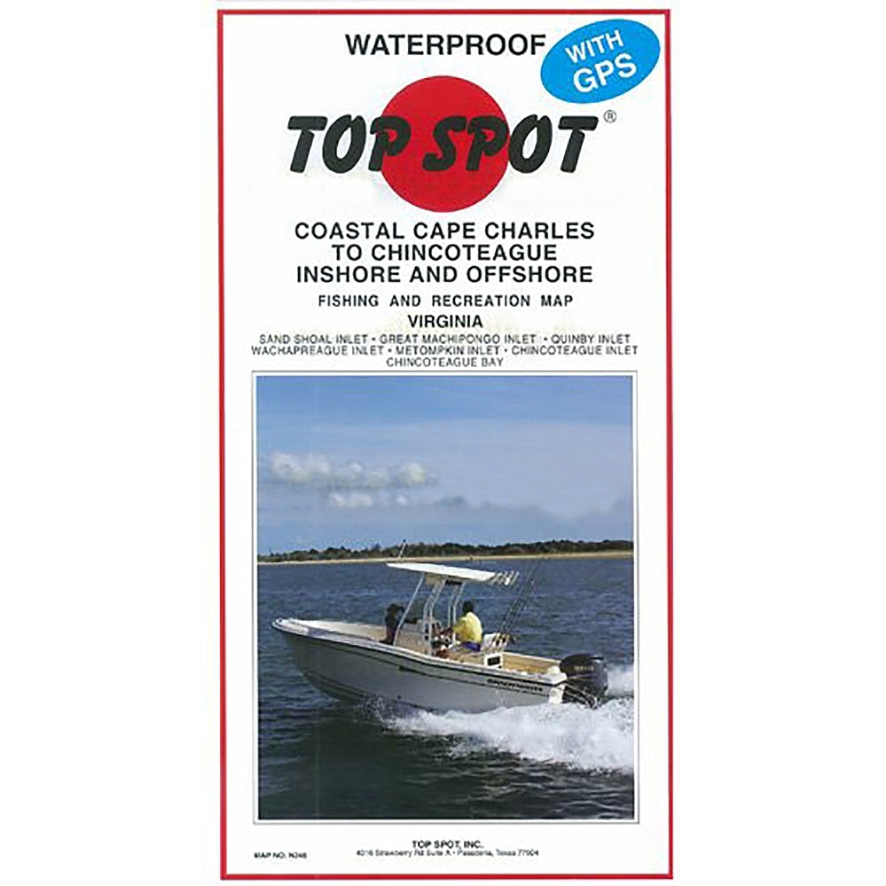 Top Spot Fishing Map N245, Virginia, Cape Charles to Chincoteague Inshore - Offshore