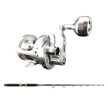 Trolling Combo Accurate Valiant BVL-600S Silver and CHAOS KC 20-40 7FT Live Bait Gold Rod