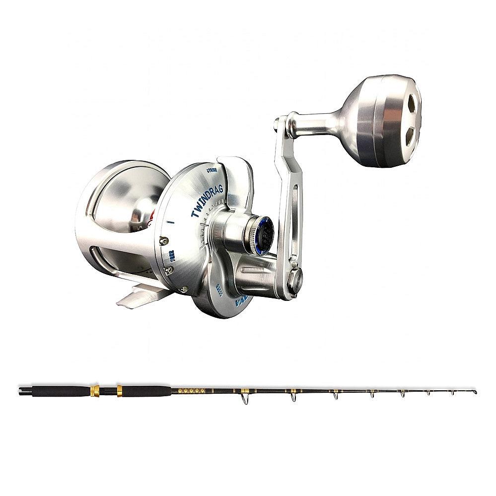 Trolling Combo Accurate Valiant BVL-600S Silver and CHAOS KC 20-40 7FT Live Bait Gold Rod