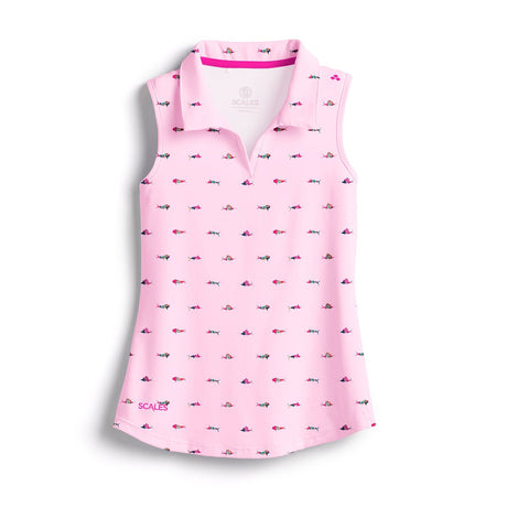 SCALES Trippy Fish Womens Sleeveless Polo