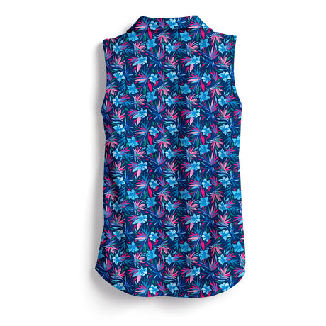 SCALES Wild Flowers Sleeveless Womens Polo