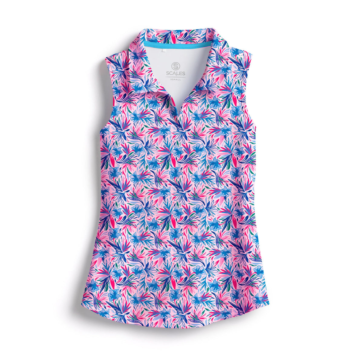 SCALES Wild Flowers Sleeveless Womens Polo