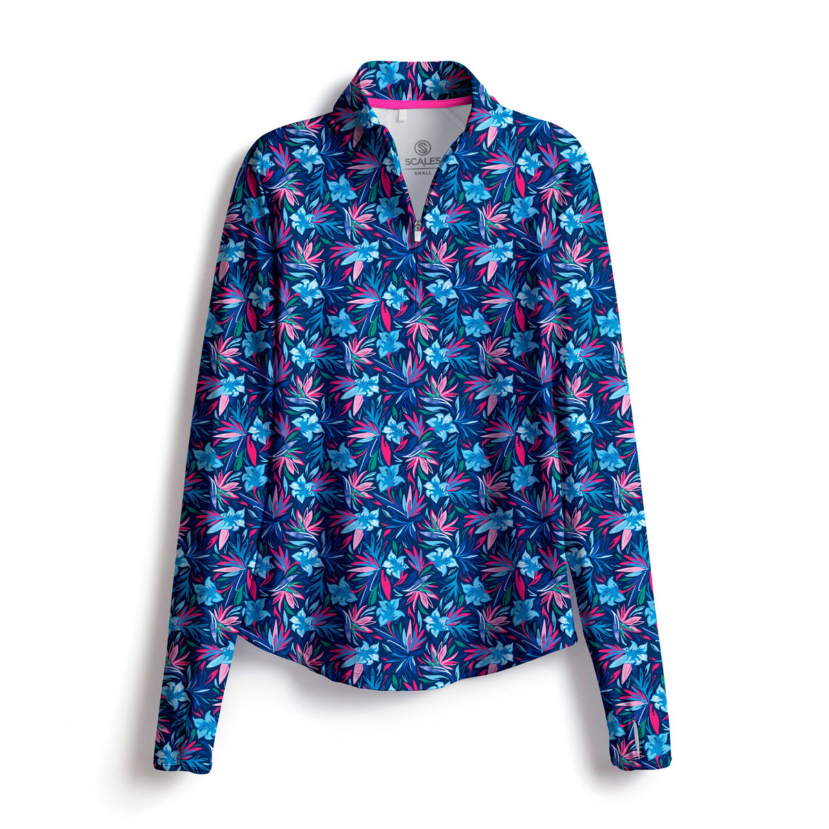 SCALES Wild Flowers Long Sleeve Womens Quarter-Zip