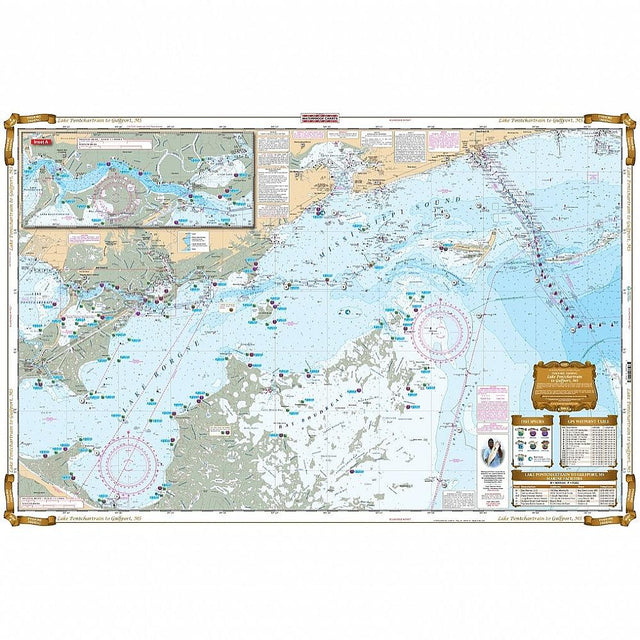 Waterproof Charts 140F Lake Ponchartrain to Gulf, MS Fishing