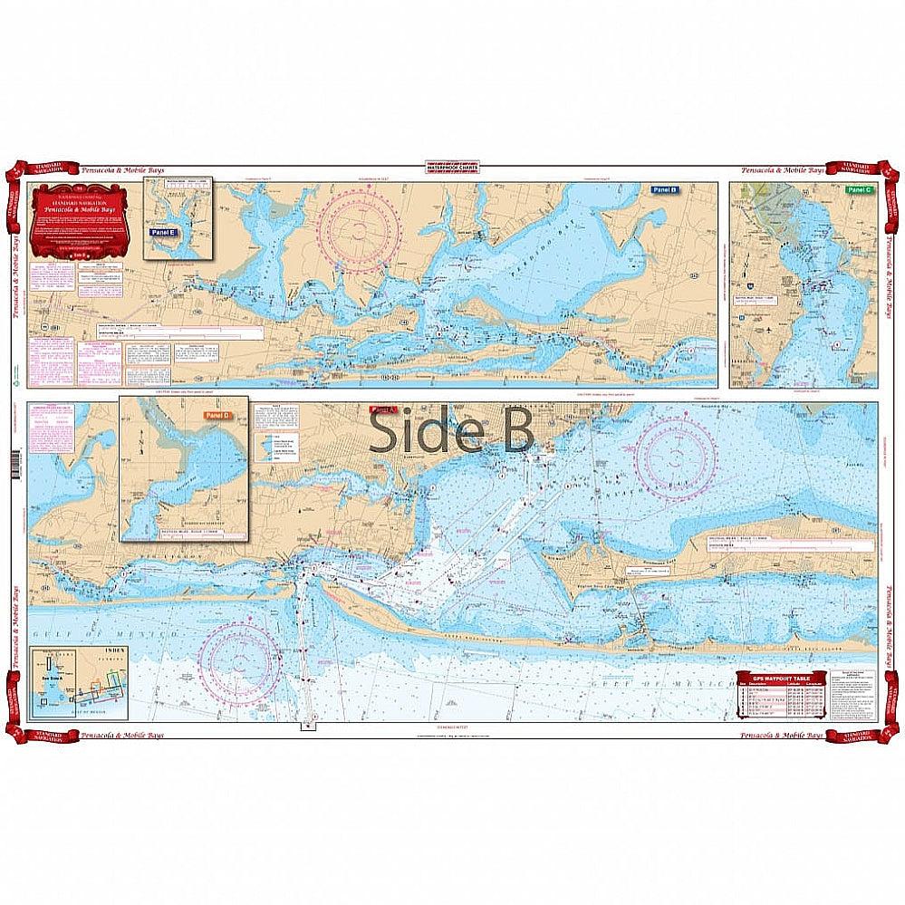 Waterproof Charts 94 Pensacola Bay &amp; Mobile Bay Standard Navigation