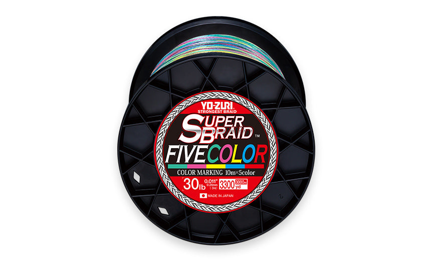 Yo-Zuri SuperBraid Braided Line, 65lb, 3300yd, Five Color