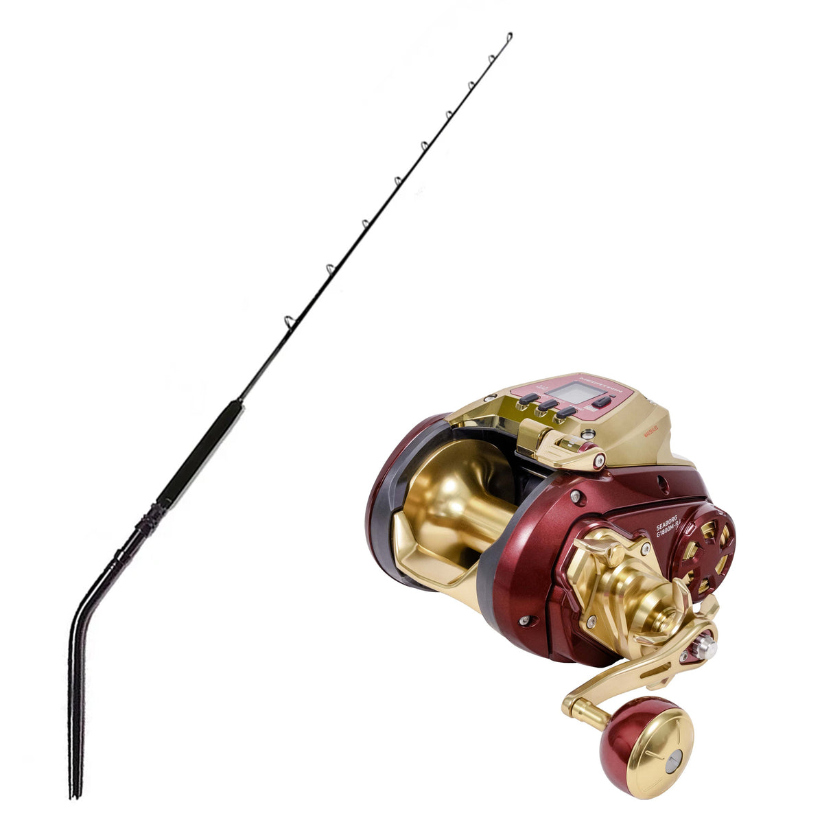 Daiwa Seaborg Dendoh Reel G1800M-RJ with CHAOS SW 80-100 6FT Full Curve Butt Rod Combo