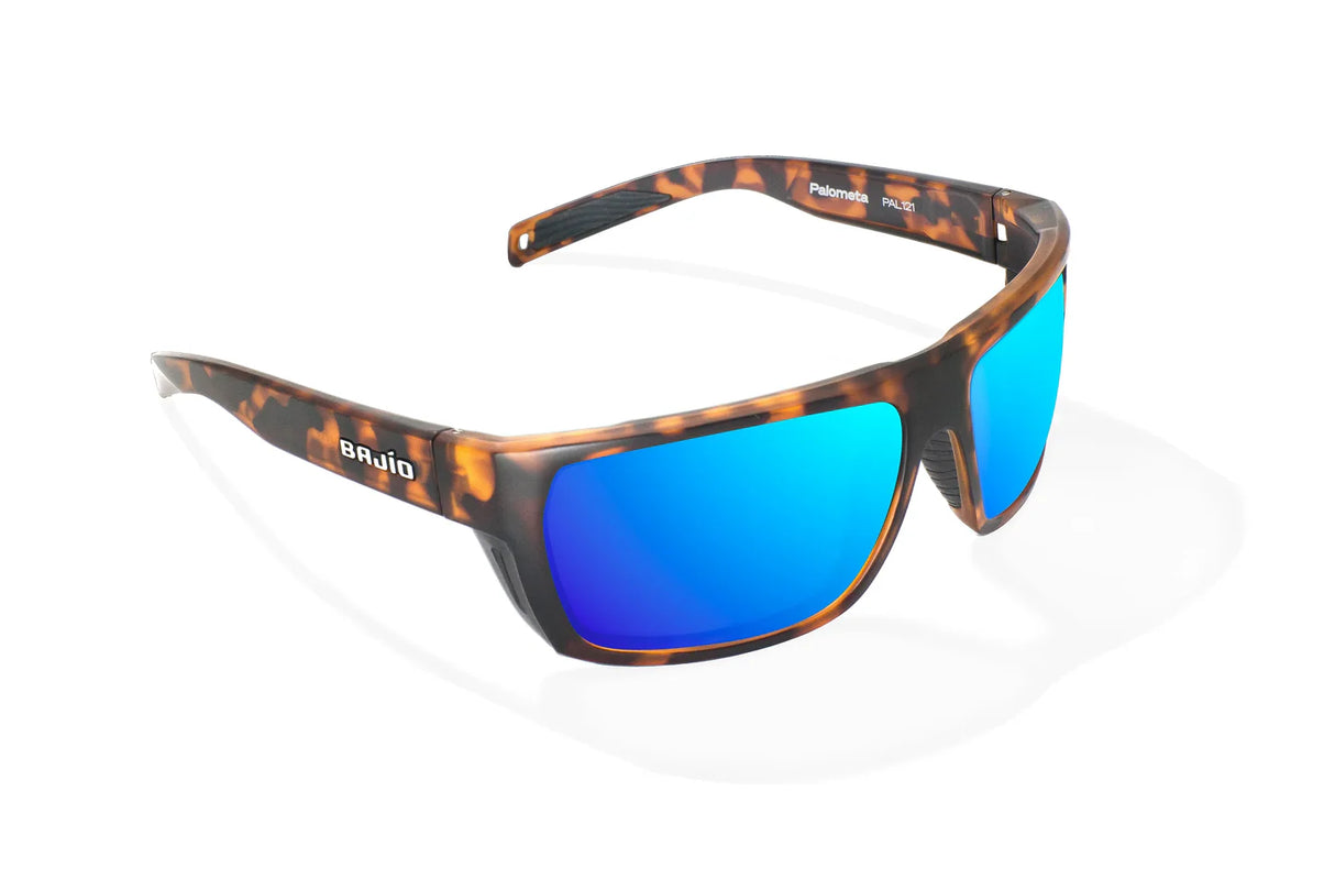 BAJIO Palometa Sunglasses | Brown Tortoise Matte Frame/ Blue Mirror Glass Lenses