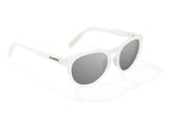 BAJIO Paraiso Sunglasses | White Glass Matte Frame/ Gray Polycarbonate Lenses