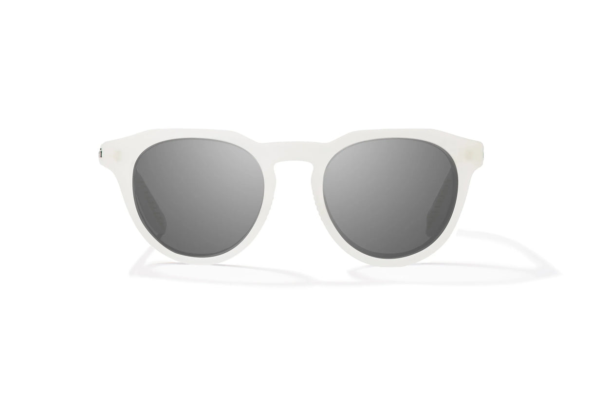 BAJIO Paraiso Sunglasses | White Glass Matte Frame/ Gray Polycarbonate Lenses