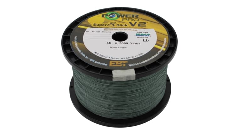 powerpro super slick braided fishing line Power Pro Super Slick V2 10lb 1500yd Moss Green 31500101500E