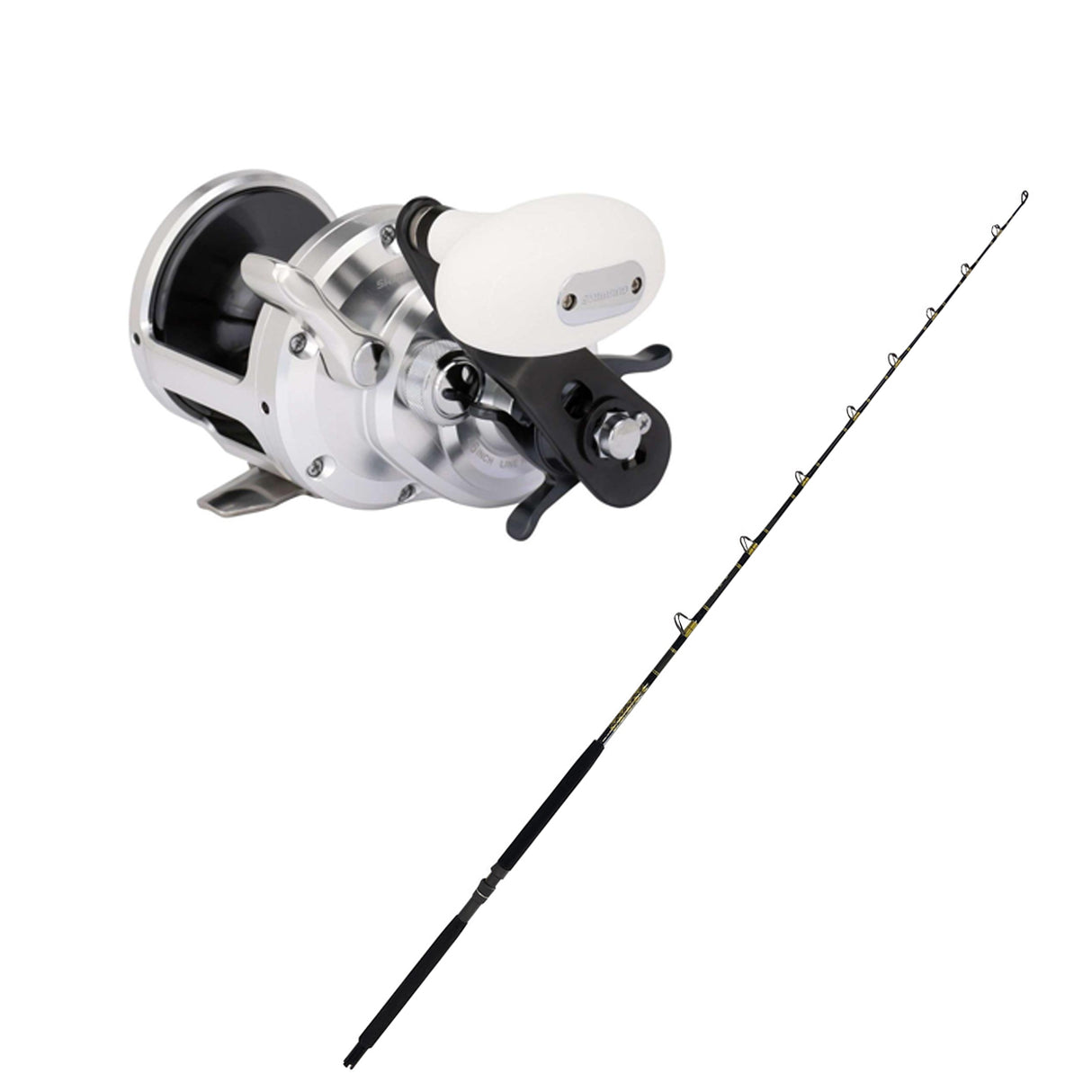 Shimano TRINIDAD 20A TROLLING REEL with KC 15-30 6'6" Composite CHAOS Gold Combo