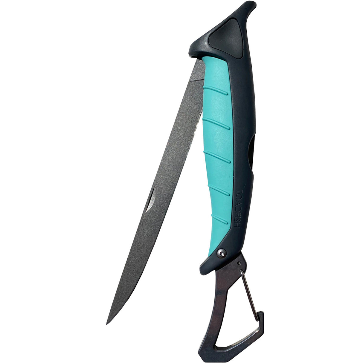 Toadfish Stowaway 7" Folding Fillet Knife with built in Carabiner-Teal