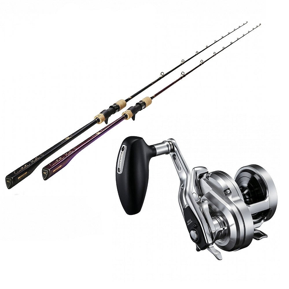 Accurate Boss Valiant Slow Pitch Conventional Reel BV-500N-SPJ - Mahi with  Temple Reef Levitate Nabla Matte Black 2 Combo