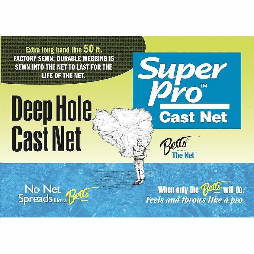 Betts Super Pro Deep Hole Cast Nets 5-8" - 8FT